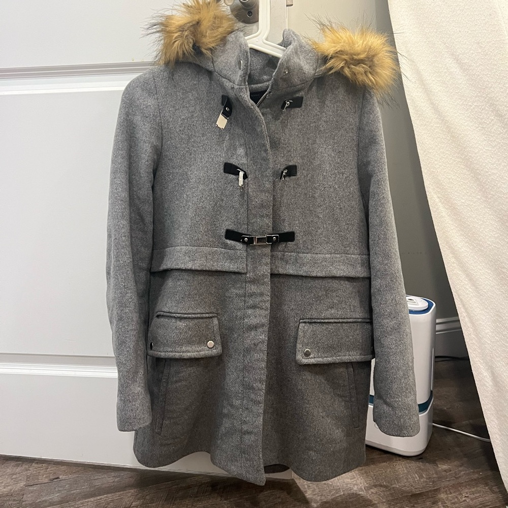 Zara coat with fluffy lined hood